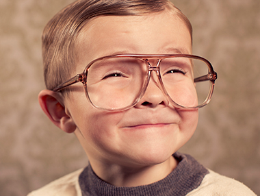 boy in oversized glasses