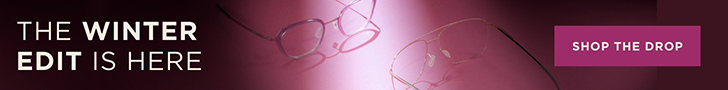 Image of glasses with the words: The winter edit is here. Shop the drop.