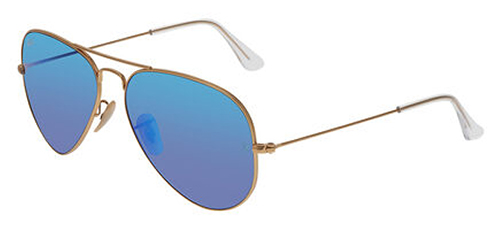 blue and gold ray-ban aviators