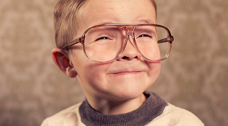 boy in oversized glasses