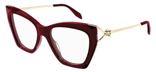 Red Alexander McQueen glasses